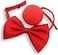 Party Time Pair of Red Clown Nose &amp; Clown Bow Tie Clown Costume Accessories for Birthday, Halloween Costume Party, Halloween Props - Party Supplies