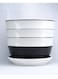 Vsell24 Ceramic Flower Plant Pots Black And White Striped with Saucer for Indoor And Outdoor Garden, Fruits, Vegetable Plantation-L