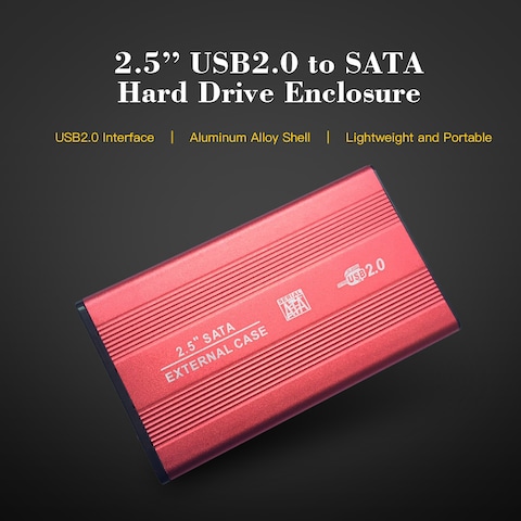 عام-2.5 '' SATA SSD HDD ضميمة USB2.0 إلى SATA يستعصي حالة القرص المحمولة سبائك الألومنيوم وSSD HDD ضميمة الأسود