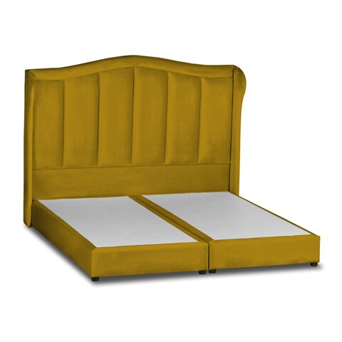 إن هاوس شومت هيكل سرير منجد بالمخمل - نفر ونص - 200×150 سم - ذهبي