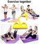 ULTIMAX Pedal Resistance 4-Tube Pull Rope with Foot Pedal Yoga Rally Strap Elastic Pull Rope Fitness Equipment for Abdomen, Leg, Arm Stretching Slimming Training-Yellow