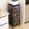 Yjhsdch Kitchen Storage Rack, Rotatable Baskets With Wheel, Multi-Layer Storage Shelf, Square Fruit And Vegetable Storage Racks For Kitchen, 4 Tier