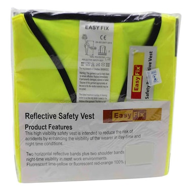 Easy Fix Reflective Heavy Duty Safety Jacket Yellow Large