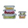 Click &amp; Lock Glass Food Container Clear And Blue 5 PCS