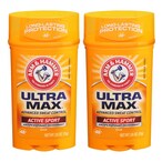 Buy Arm  Hammer Ultra Max Active Sport Solid Antiperspirant Deodorant Clear 73g Pack of 2 in UAE