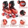 EASY FUTURE Roller Skates Adjustable Size Double Row 4 Wheel Skates Children Skates for Boys And Girls Including Protective Gear Knee Elbow Wrist Red Medium (35-38)