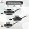 LIFE SMILE Frying Pan Set - Multi Layer Granite Coating Fry Pan   Include 20 CM, 24 CM, 28 CM Non Stick Pan   Heat-Resistant Handle Hanging Loop (Black)
