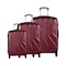 Carlton Paddington 4 Wheel Hard Casing Luggage Trolley Pack of 3 55cm+68cm+80cm Red