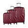 Carlton Paddington 4 Wheel Hard Casing Luggage Trolley Pack of 3 55cm+68cm+80cm Red