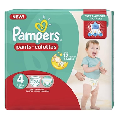 Pampers Baby Pants Diaper Maxi Size 4 26 Count 9-14 Kg