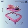 Lovely Baby Foldable Kids Walker BW10 with Adjustable Height, Musical Toys, Rotating Wheels, Comfortable &amp; Safe Activity Walker for Toddlers, Small Infant Boy Girl 6-18 months - Pink