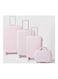 Partner 4-Piece Textured Checkered Luggage Trolley Set, Pink