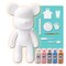 DIY CREATE YOUR OWN UNIQUE ACRYLIC FLUID POURING PAINT MONEY SAVING BEAR (13 inch - 33 cm) COMPLETE SET, Colors: White, Light-Pink, Silver, Light-Blue, Gold, Fun Creative Gift