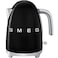 Smeg 50's Style Electric Kettle KLF03BLUK, 3000 W, 1.7 L, Black, Stainless Steel, Glossy Finish