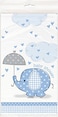 Blue Elephant Boy Baby Shower Plastic Tablecloth, 84" X 54"