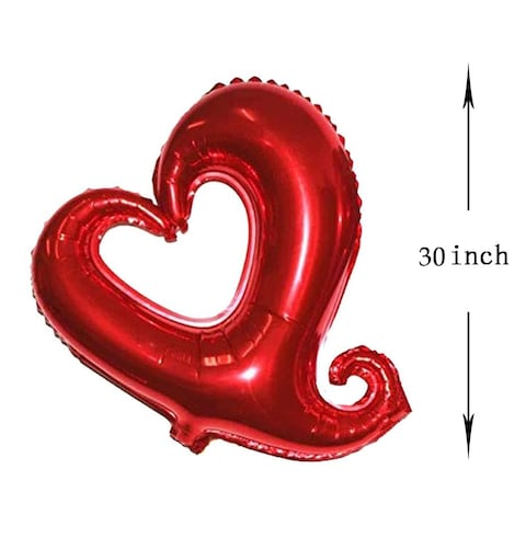 Party Time 1-Piece 30&quot; Red Heart Foil Balloon Valentines Decoration Balloon - For Birthday Wedding Bridal Shower Proposal &amp; Valentines Day Balloon Decoration