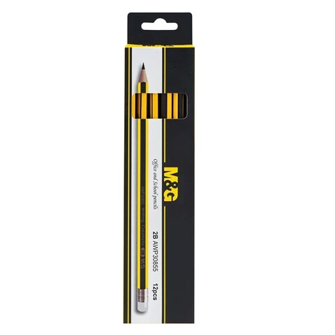 M&amp;G Pencil 2B With Eraser 30855