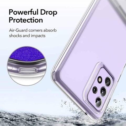 Generic High Protection Case for Samsung Galaxy A52 5G and 4G, Transparent Flexible Silicone, Vertical Or Horizontal Metal Kickstand, Crystal Clear Cover