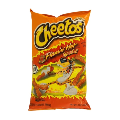 Cheetos Flamin&#39; Hot Crunchy Cheese Flavored Snacks 226.8g