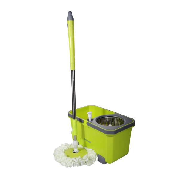 EasyWring RinseClean Microfiber Spin Mop & Bucket Floor Cleaning System, 360° Spin Mop with Bucket & Dual Mop Heads, green