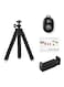 Generic - Flexible Octopus Stand Tripod With Bluetooth Remote Shutter Black