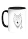 Decalac Cartoon Drawings - Wolf Printed Coffee Mug White/Black 11Ounce