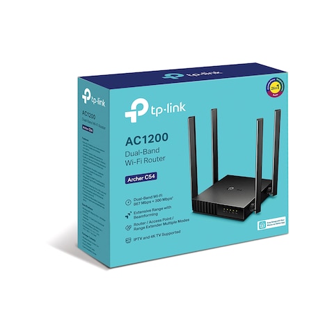 TP Link Archer C54 AC1200 Wi-Fi Router Black