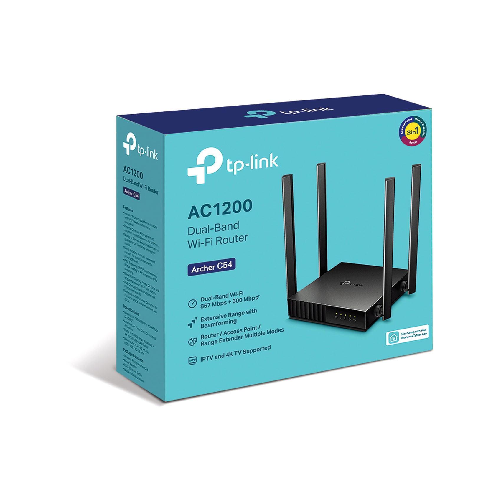 TP Link Archer C54 AC1200 Wi-Fi Router Black