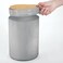 Grey Waste Bin With Bamboo Lid