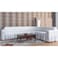 Fabienne Turkish Stretchable Corner Sofa Cover 6 Seater White Upto 5.8 Meter