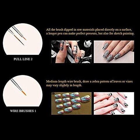 Aiwanto 2Pack Nail Art Dotting Tools Nail Art Brushes Set of 20 Pieces/ Pack