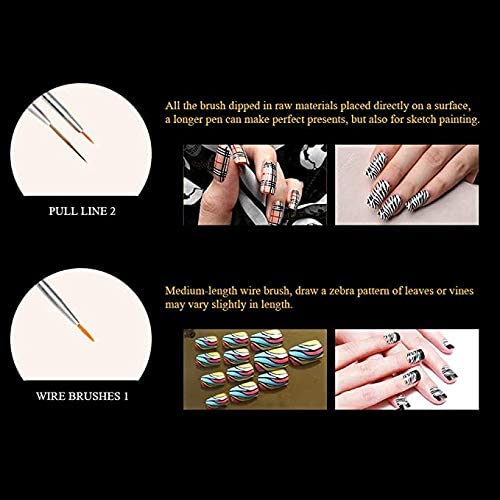Aiwanto Nail Art Dotting Tools Nail Art Brushes Set of 20 Pieces