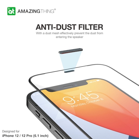 Amazing Thing Supreme Glass for iPhone 12 and iPhone 12 PRO Screen Protector (6.1 inch) Tempered Glass with Dust Filter and Easy Install Tray - Full Cover 2.75D