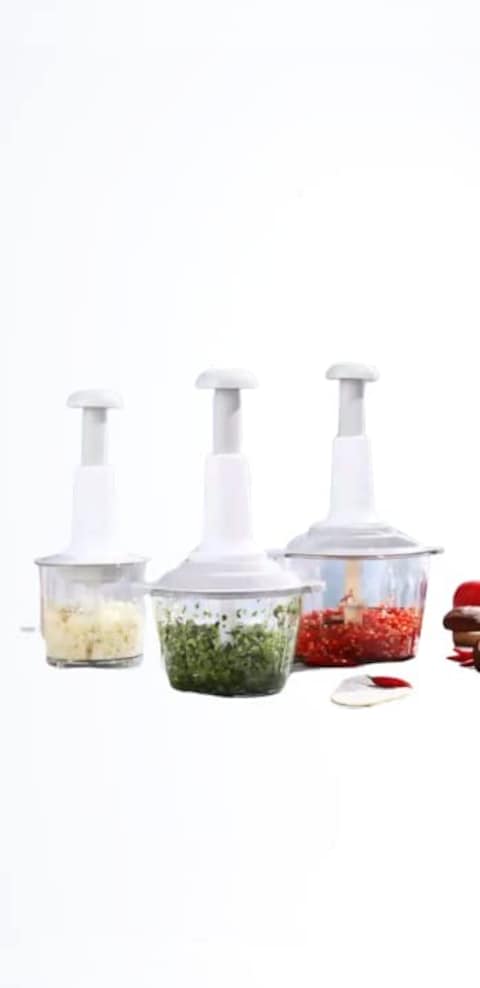 Generic Multifunctional Food Chopper - Manual 2 In 1 Speedy Hand Press Food Chopper - 2000ml Large Container Vegetable Dicer Mincer