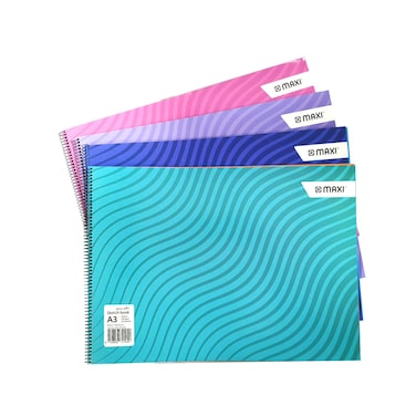 ماكسي دفتر رسم A3 ملون لولبي 20 ورقة
