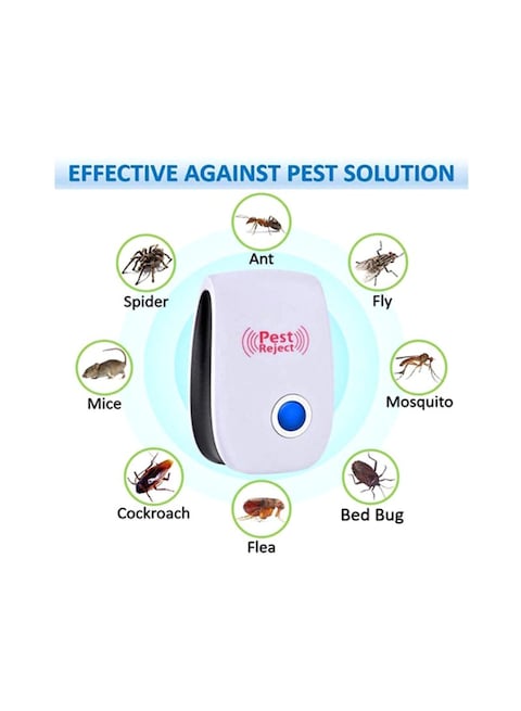 Sunshine - 6-Piece Ultrasonic Pest Repeller Set White 4inch