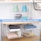 4 Pack White Under Cabinet Shelf Basket Organizer Hanging Rack Storage