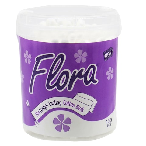 Flora Earbuds White Round Tip 100 Piece