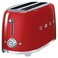 Smeg 50's Style Toaster TSF02RDUK, 1500 W, Red, 6 Toasting Levels