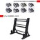 YALLA HomeGym 8 Pairs (2.5KG to 20KG) Round Dumbbells Commercial Grade With 3-Tier Dumbbell Rack Stand