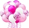 Besseek - Confetti Balloons Set, 100 Pack 12" Pink White Rose Red And Confetti Latex Balloons Colorful Balloon Party Kit Supplies For Wedding Birthday
