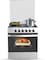 Nikai Freestanding Gas Cooker, 4 Burner, 60X60cm, Auto Ignition, Double Glass Oven Door for Close Door Grilling with Turnspit, Glass Lid &amp; Oven Lamp, Stainless Steel Finish, U6068FSE1, Silver