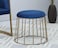 Wooden Twist Modern Pipe Style Iron Stand Pouffe &amp; Ottoman Stool with Cushioned Seating for Home D&eacute;cor