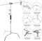 COOPIC C Stand Stainless Steel 330cm/10ft Max. Height Studio Photo Video 4 feet Holding Arm Grip with Turtle Base for Light Reflector (1 PACK)
