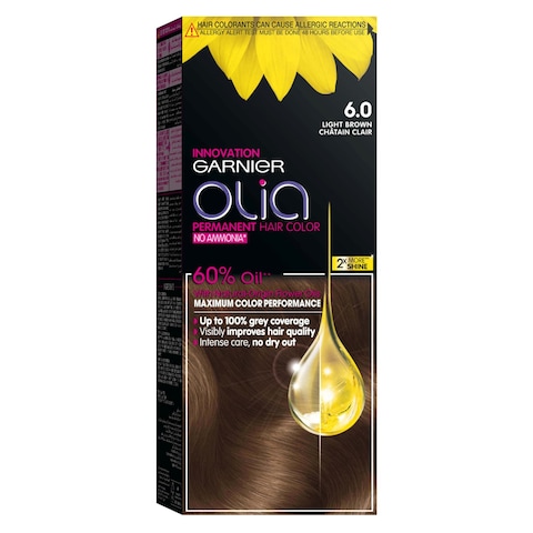 Garnier Olia No Ammonia Permanent Hair Colour 6.0 Light Brown