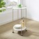 Walker Edison Furniture Company Glam Metal Bar Wheels Kitchen Storage Serving Cart, 35 Inch, Marble, Gold