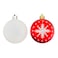 Christmas Designed Baubles Red &amp; White 6cm 6Pcs/Box
