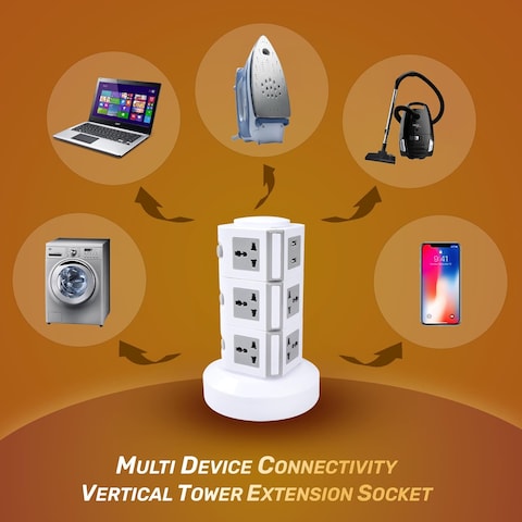 MODI 3 Layers Tower Extension Cord Socket USB Ports