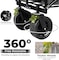 HEXAR&reg; Heavy Duty Shopping Trolley Folding Multi-Functional Portable Utility Wagon Beach Trolley Storage Basket Outdoor Camping Garden Cart with Adjustable Handle (ALL TERRAIN WIDE WHEELS - BLACK)