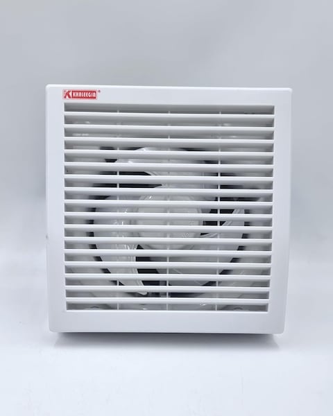 KHALEEGIA K-F8 8-Inch Square Ventilating Fan Auto Single Shutter Glass Block Window Panel
